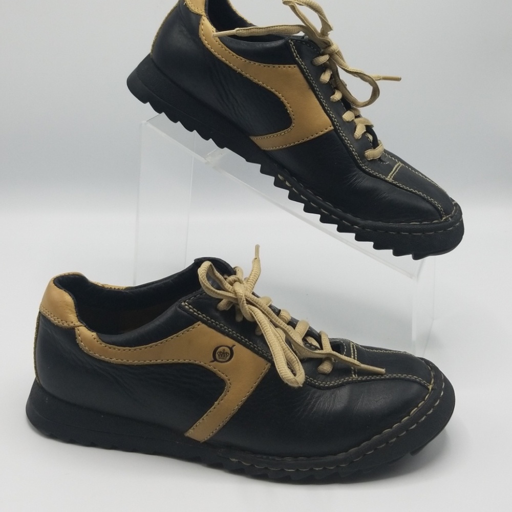 Born Black Camel Leather Oxford Laced